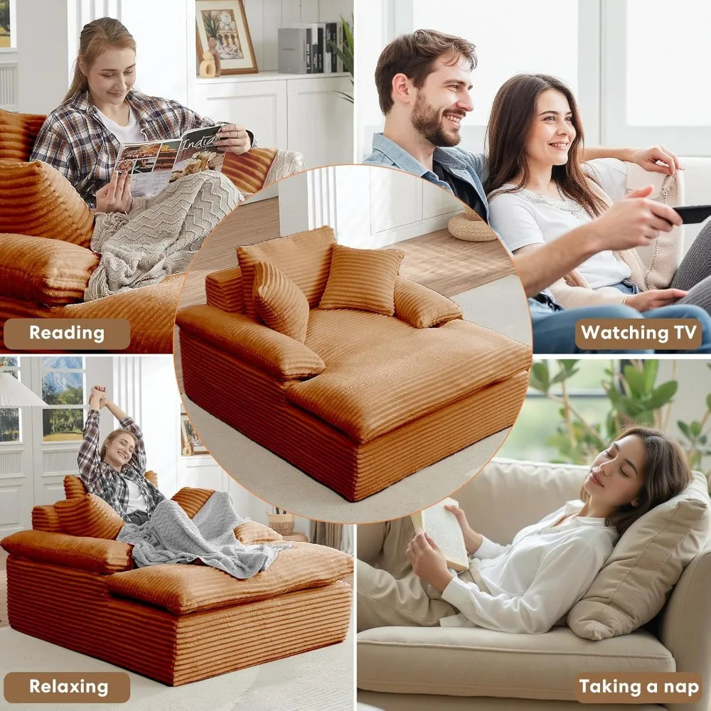 50" Oversized Chaise Lounge
