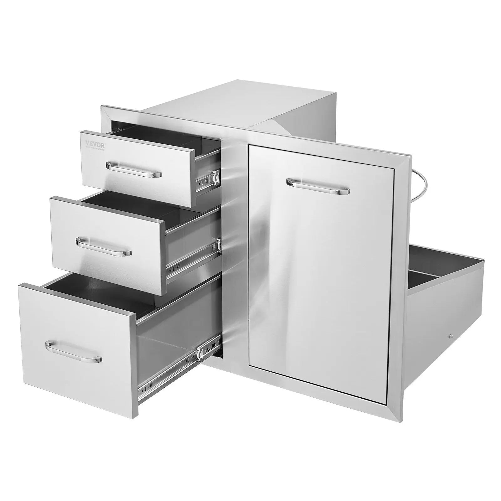29.5x22.6x21.7" Outdoor Cabinet W/Tri-Drawers Access Propane Storage