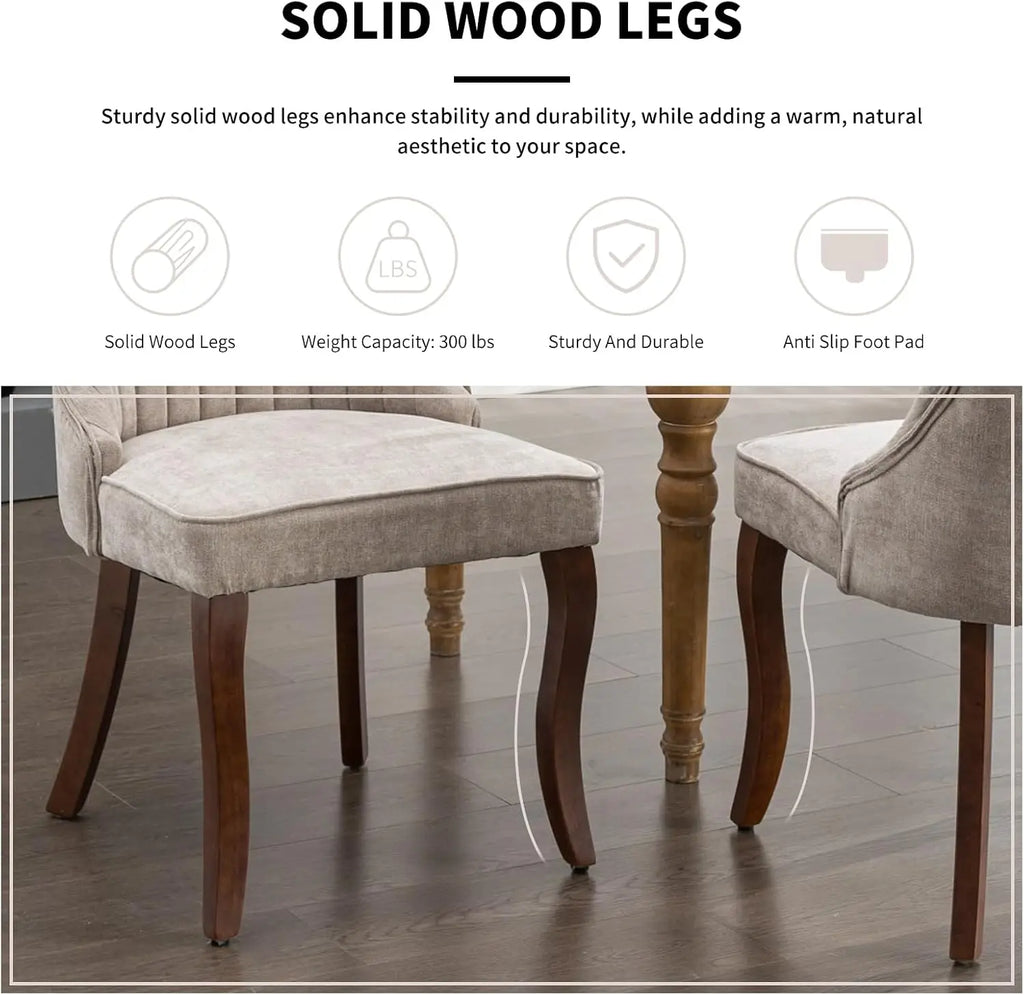 6 Beige Velvet Upholstered MCM