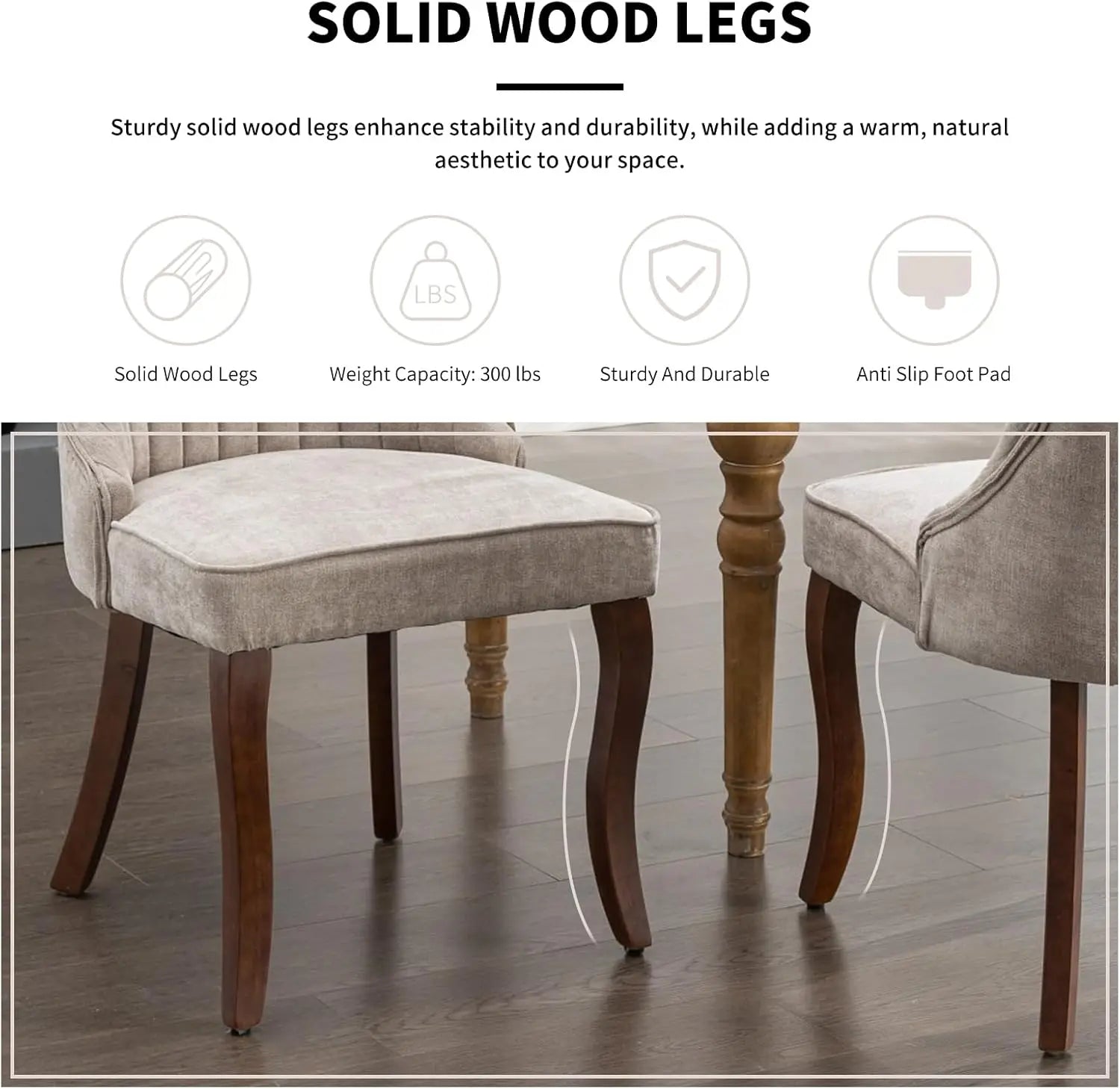 6 Beige Velvet Upholstered MCM