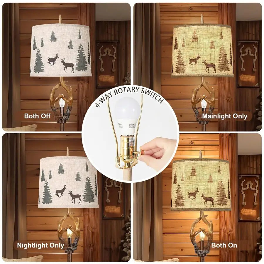 Rustic Farmhouse Antlers Lamp