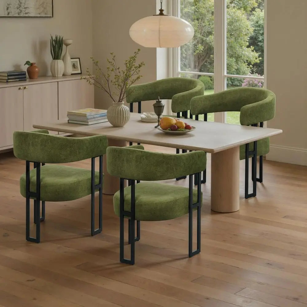 2, Modern Armrest Barrel Upholstered
