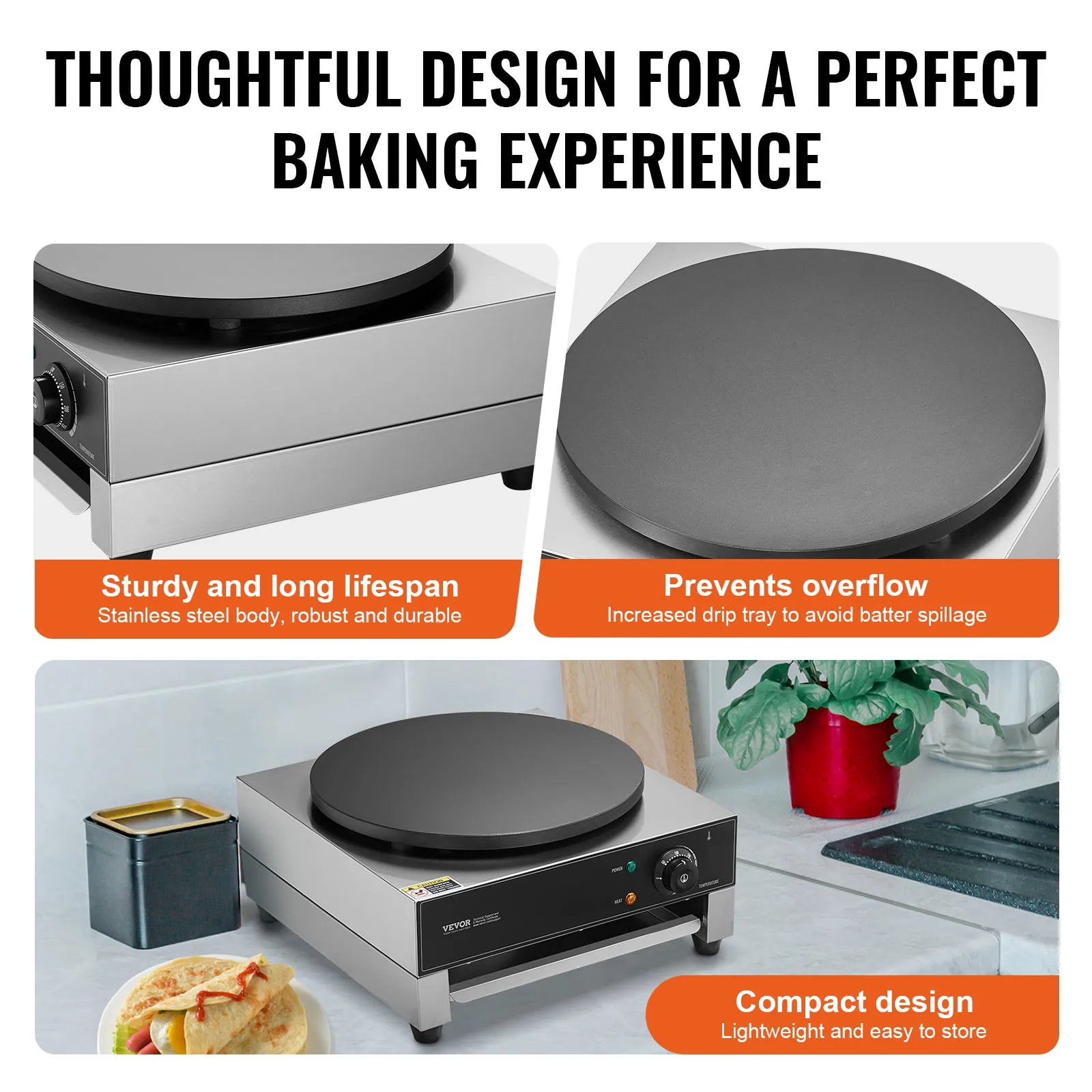 Electric Crepe Maker 16 Inch Commercial