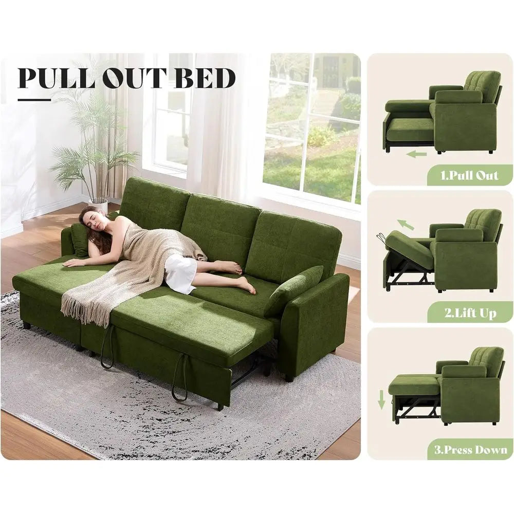Storage Chaise Sleeper Sofa,