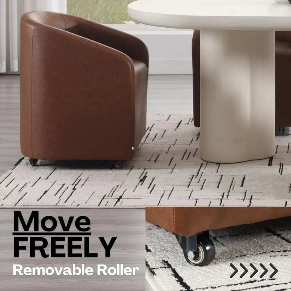 Brown Swivel Dining w/Leather