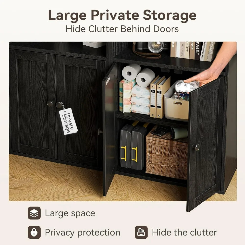 2. Casaottima Black 6-Tier Bookcase
