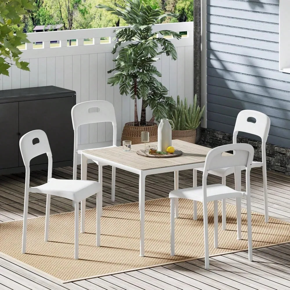 4 Stackable Modern Plastic w/Metal Legs