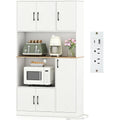 71" Kitchen Hutch W/4 Cabinets/Power Outlet/MW Stand