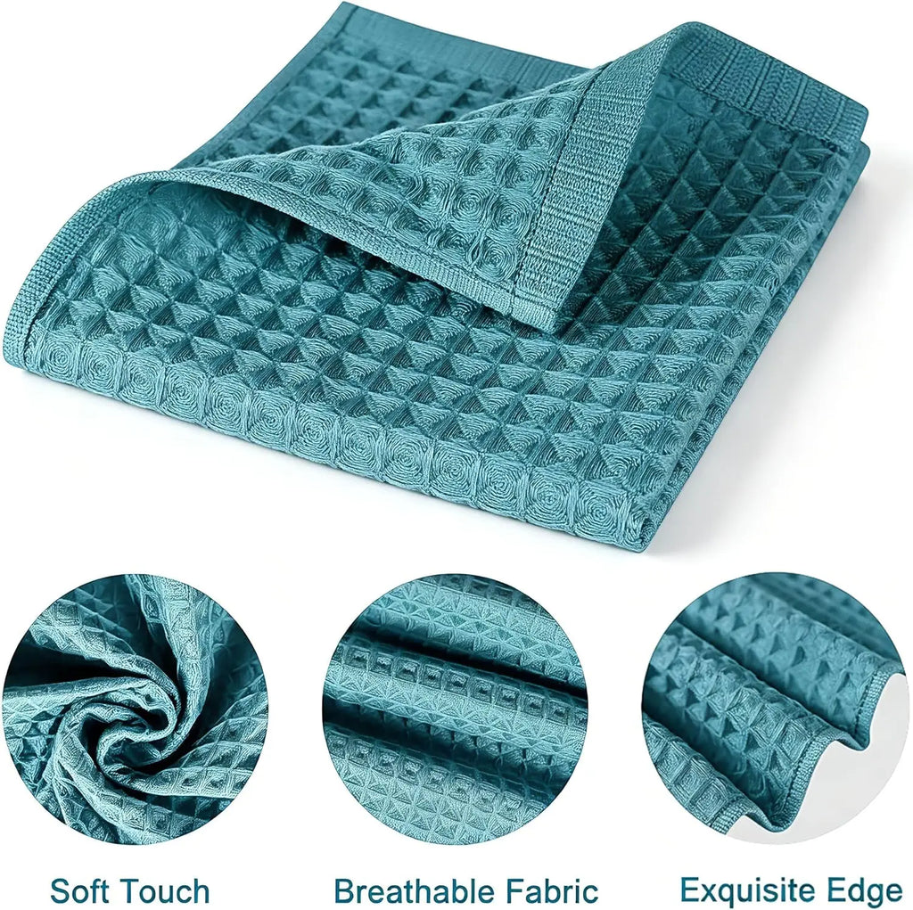 6 Kitchen Towels 100% Cotton Waffle