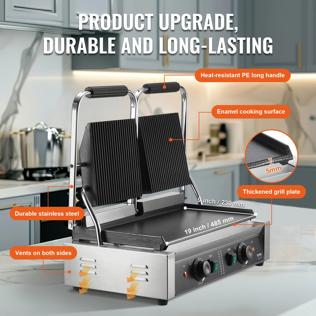 Commercial Panini Grill 3600W Electric Sandwich Maker