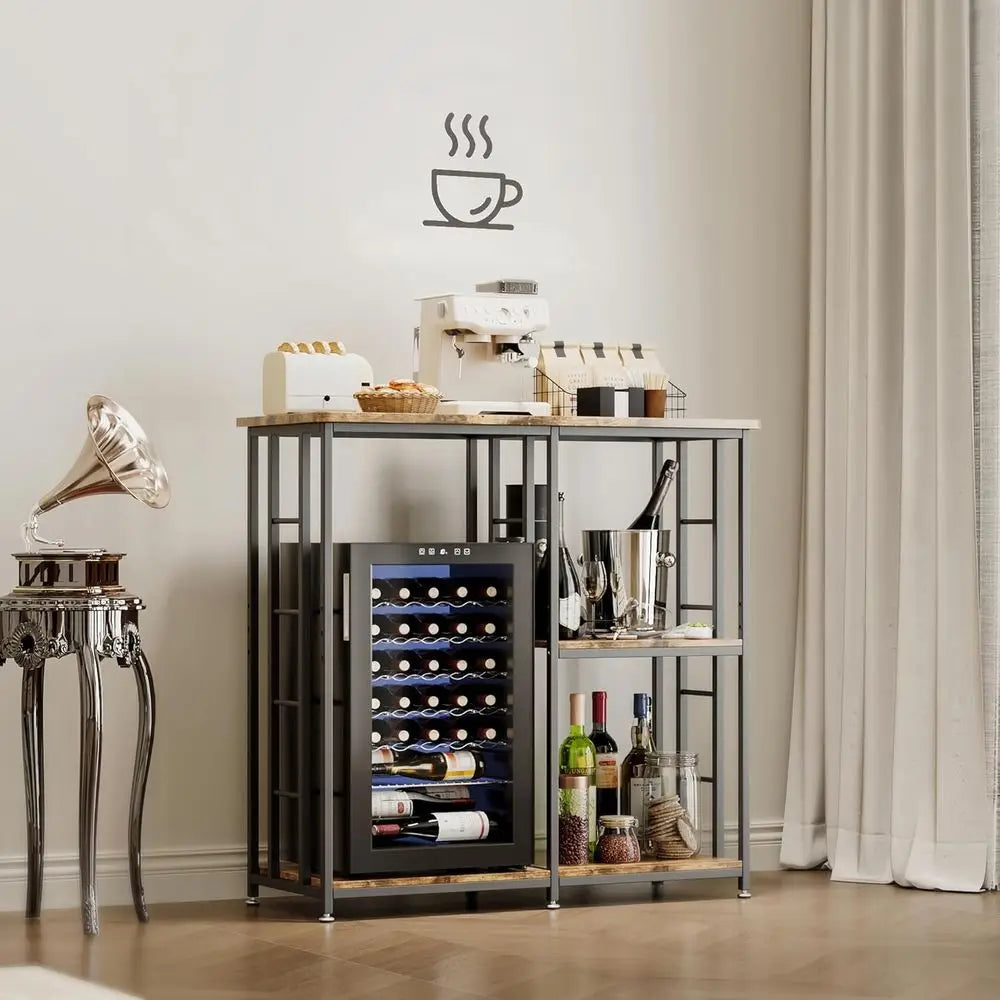 Mini-Fridge w/Storage/Coffee bar/MW Stand