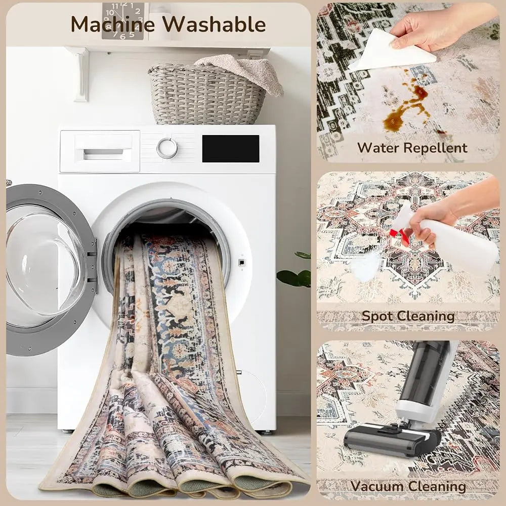 9X12 Washable Low Pile Vintage