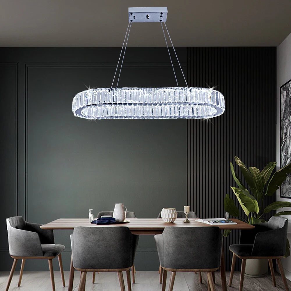 Modern LED Oval Chandelier