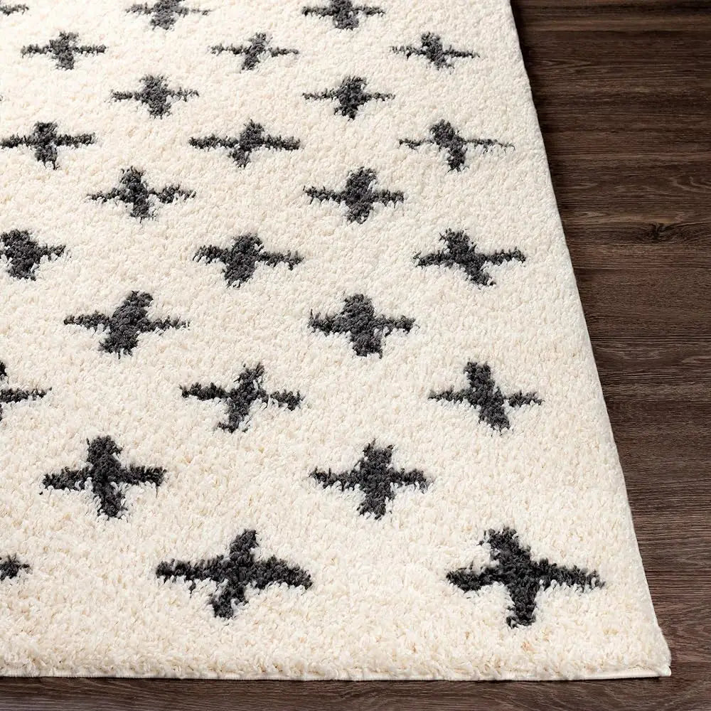 Soft Mora Shag 5'3"" X 7' Cream/Charcoal