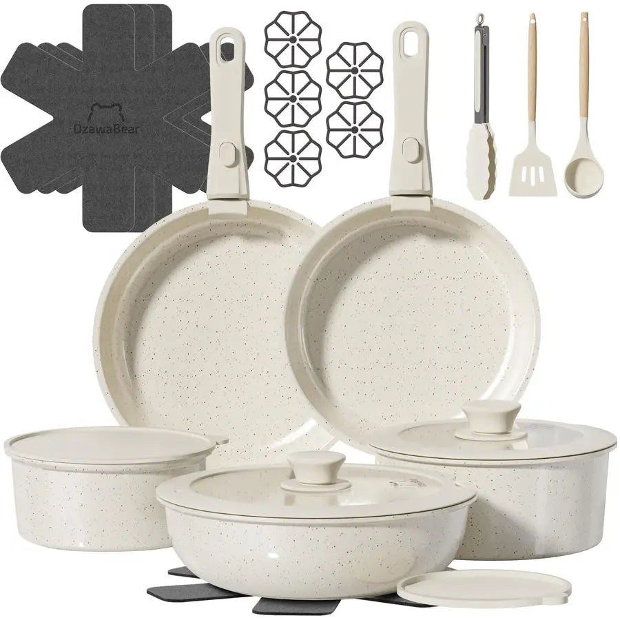 23 Pcs Pans Set Non-Stick, Ceramic Cookware