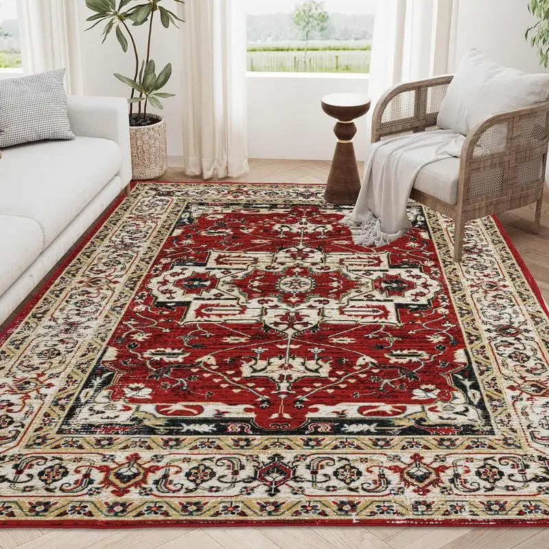 6x9 Boho Persian Yellow/Red Washable