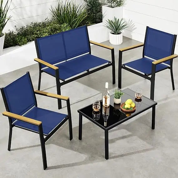 4-piece Textilene Patio Set