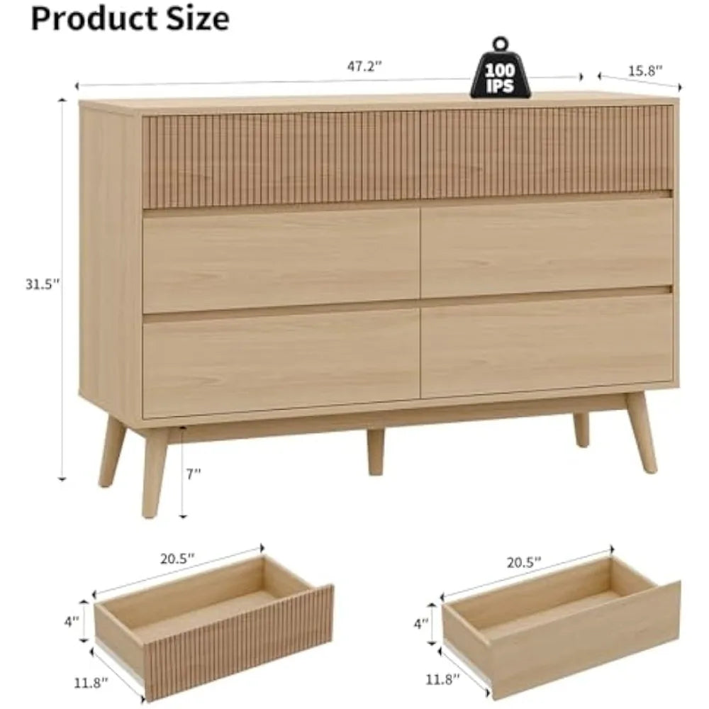 6 Drawer Modern Dresser