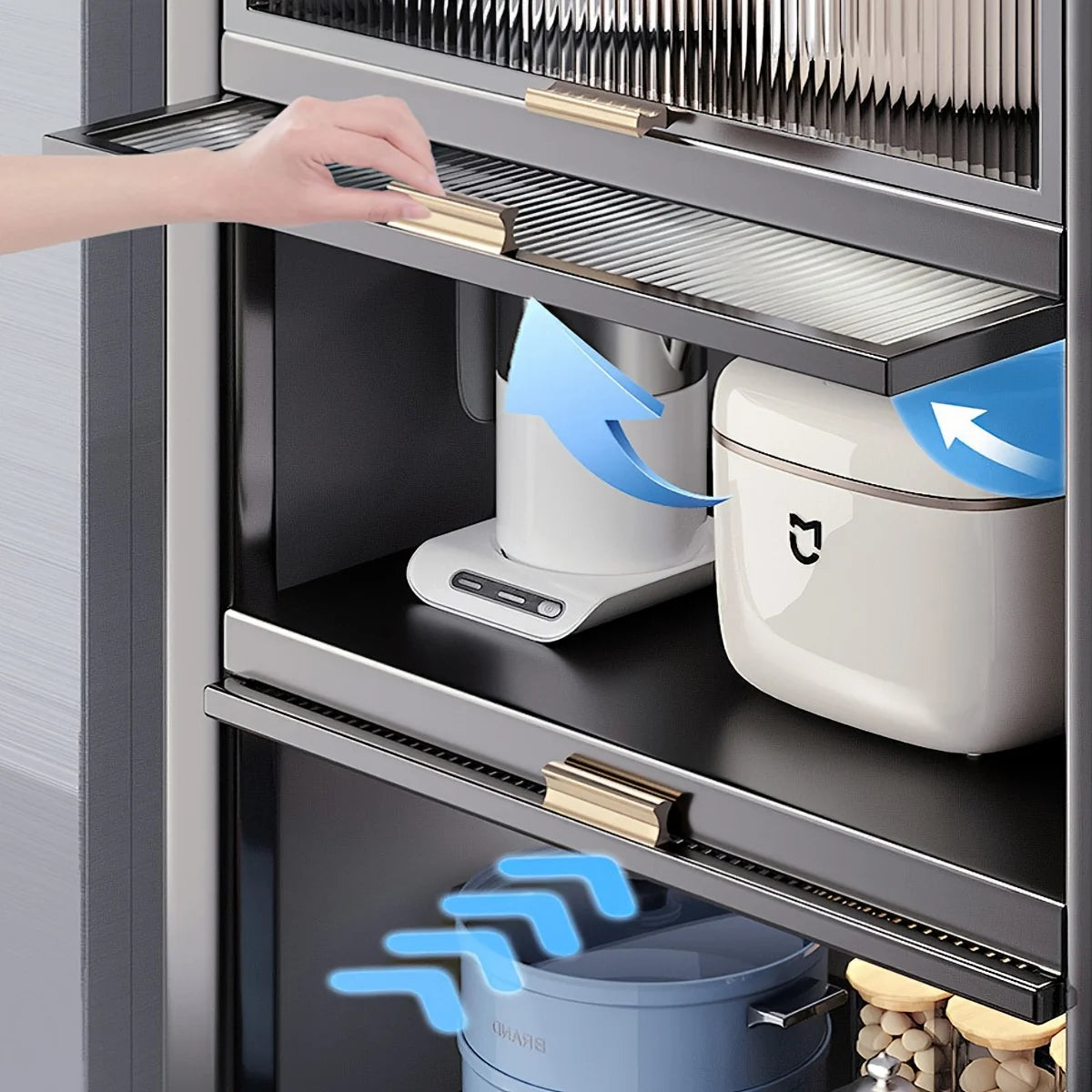 5-Tier Narrow Multifunctional Metal Storage Cabinet