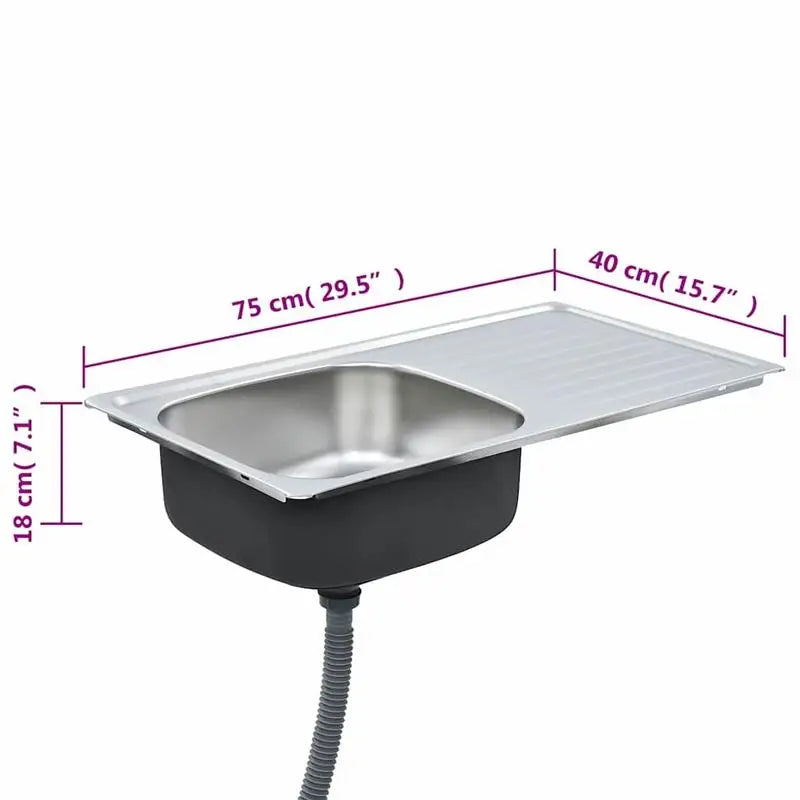 Kitchen Sink w/Drainboard Stainless