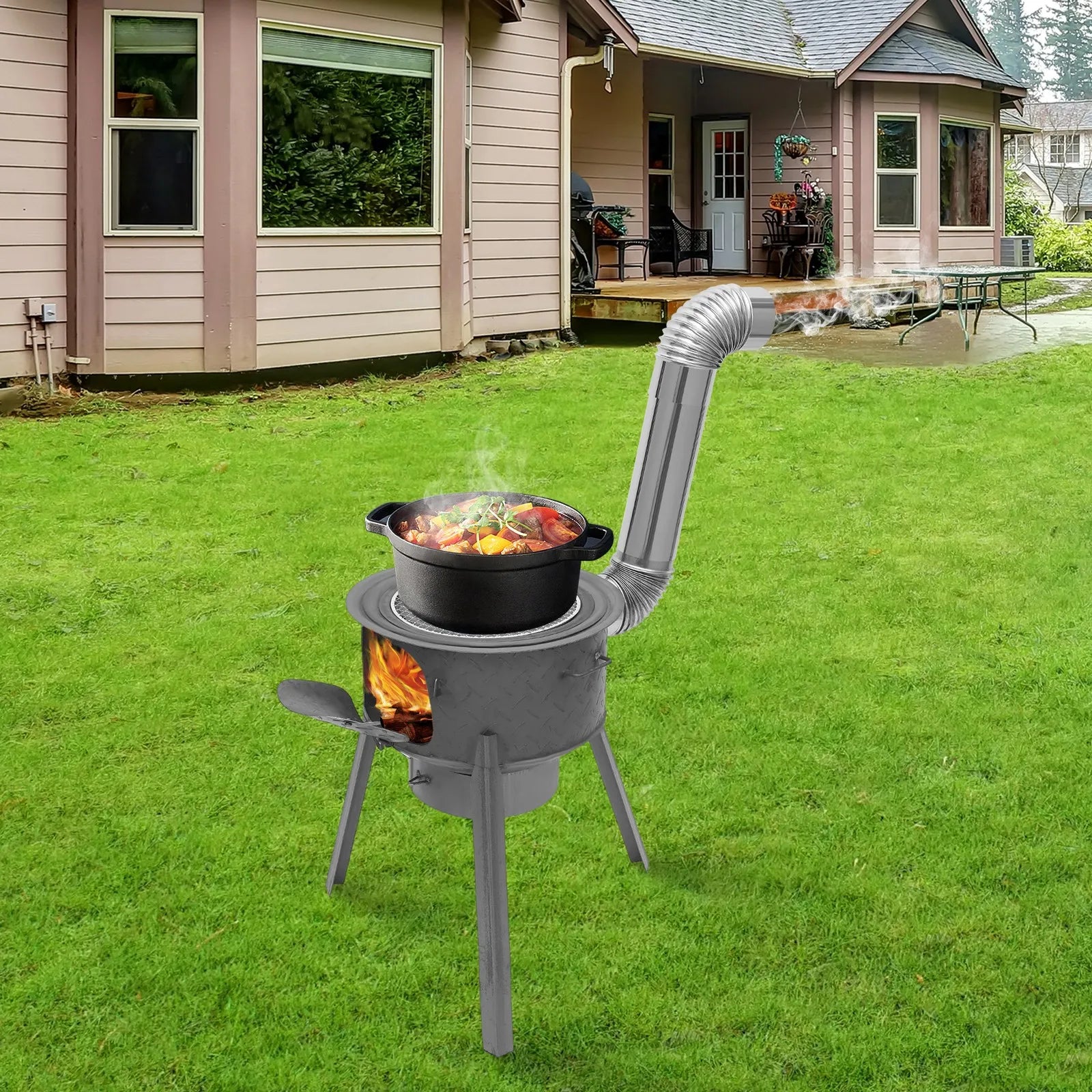 Indoor/Outdoor Multifunction Wood Burning Stove
