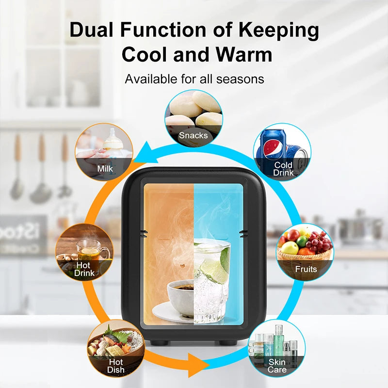 4L Mini Refrigerator Portable Makeup Skincare