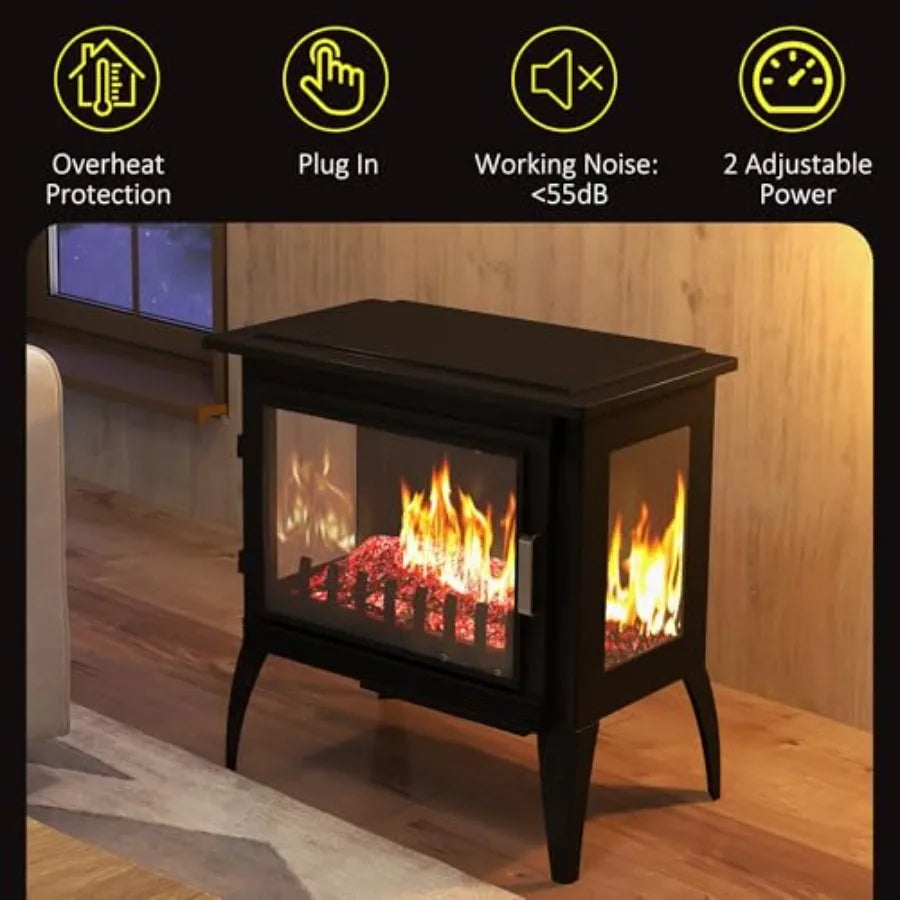 24 Freestanding Electric Fireplace Stove