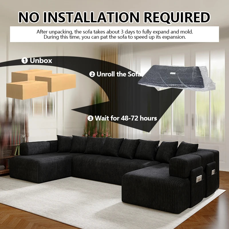 143" x72" -Large U-Shaped Modular