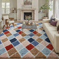 6x9 Checkered Rainbow Modern Soft