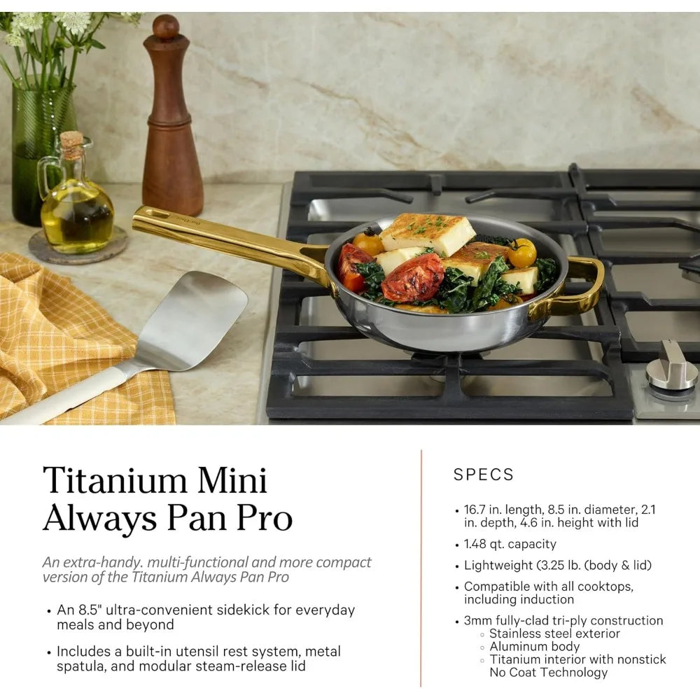 titanium pro cookware set, nonstick, no-coat technology