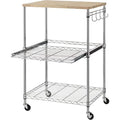 3-Tier Rolling/Microwave/Drawer Slider Coffee Cart
