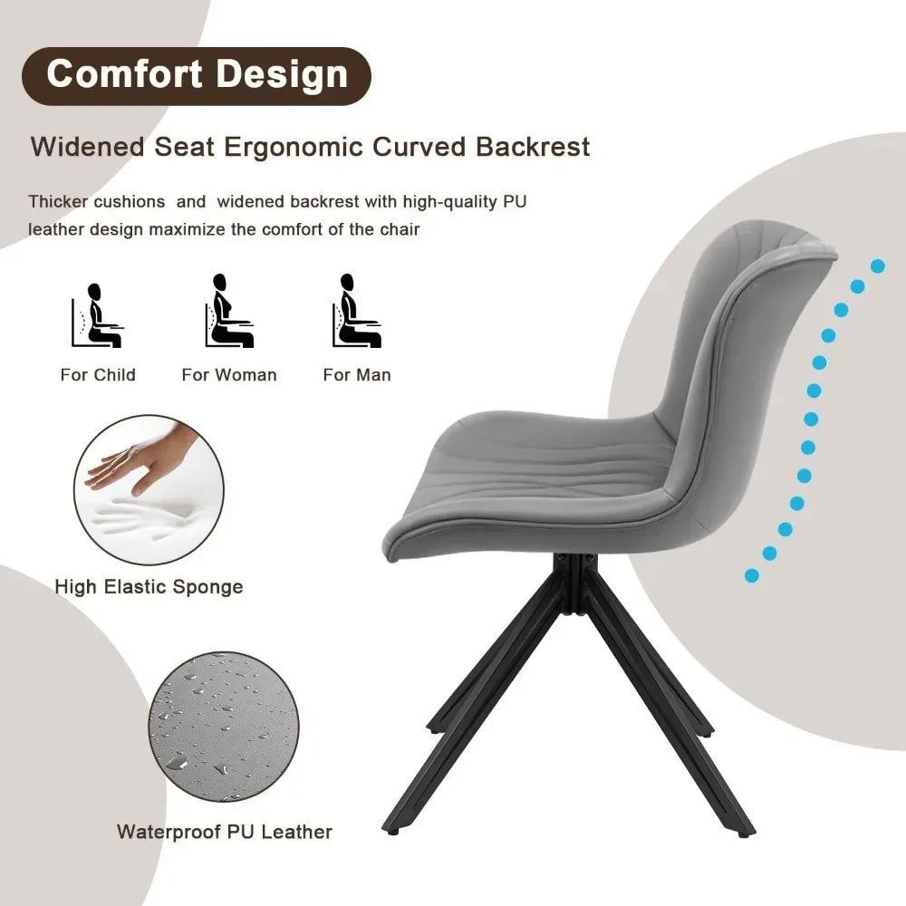 6, 360° Swivel Upholstered Mid-Century Modern