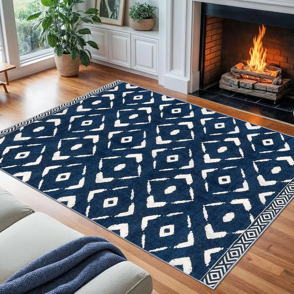 8x10 Printed Moroccan Boho Washable