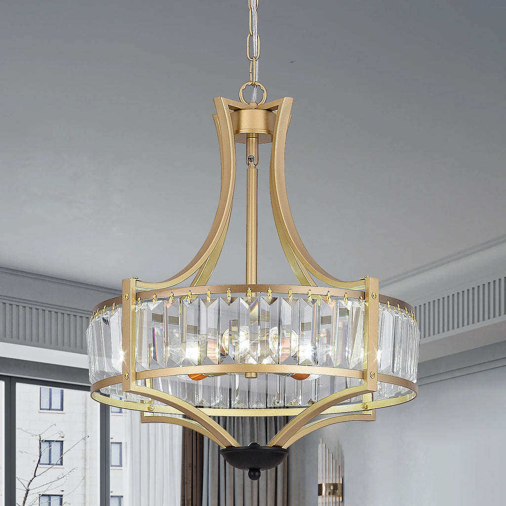 Luxury Gold & Crystal Chandelier