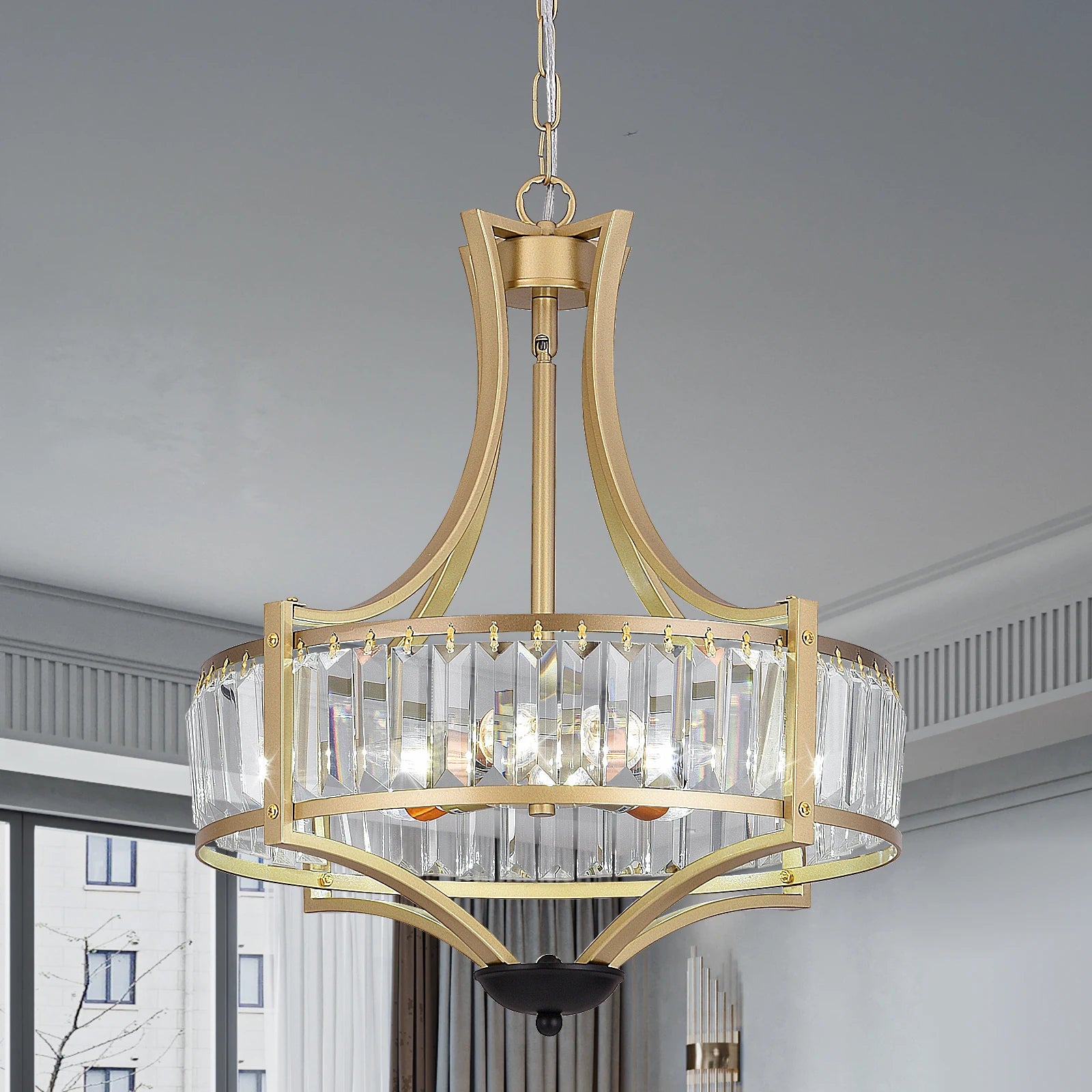 Luxury Gold & Crystal Chandelier