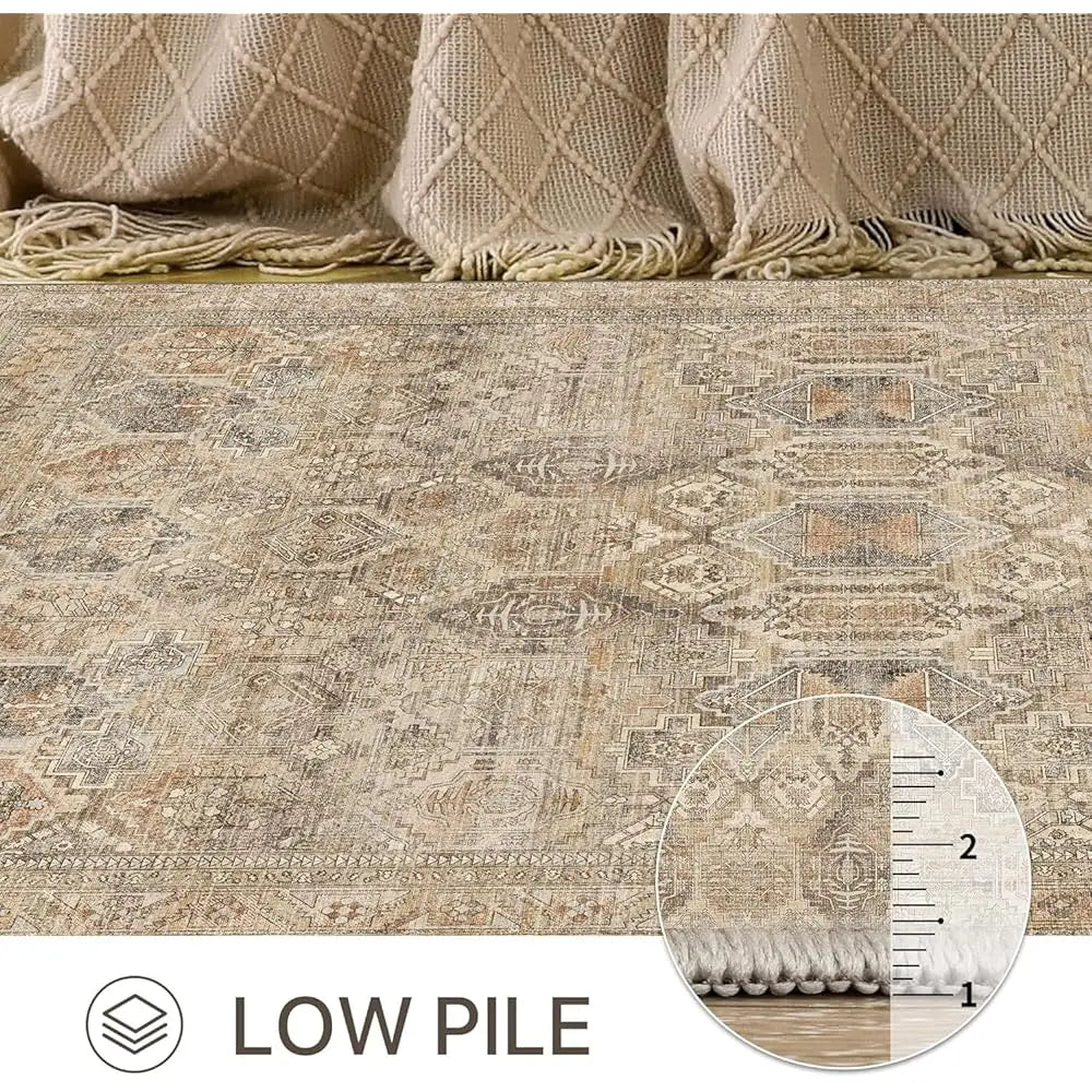 9X12 Washable Vintage Print Chenille