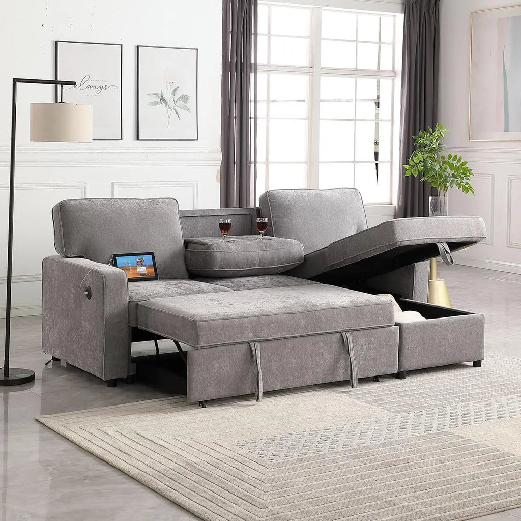 89" Sofa Bed Chenille Modern
