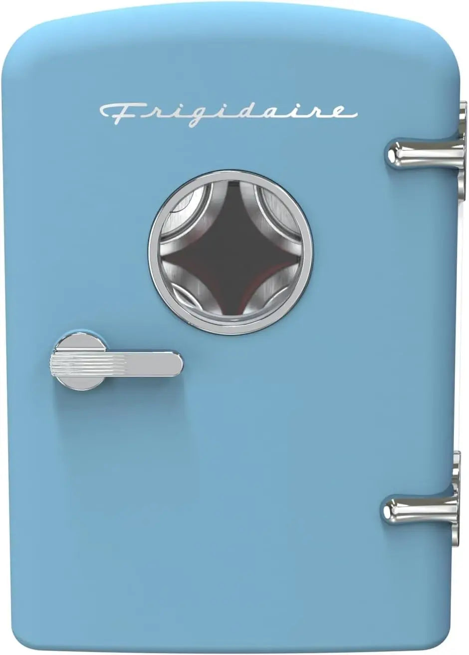 Retro 9-Can Mini Personal Fridge Portable