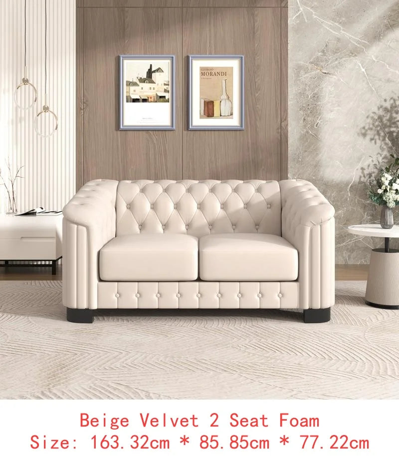 Modern 3-Piece Sofa Set Velvet