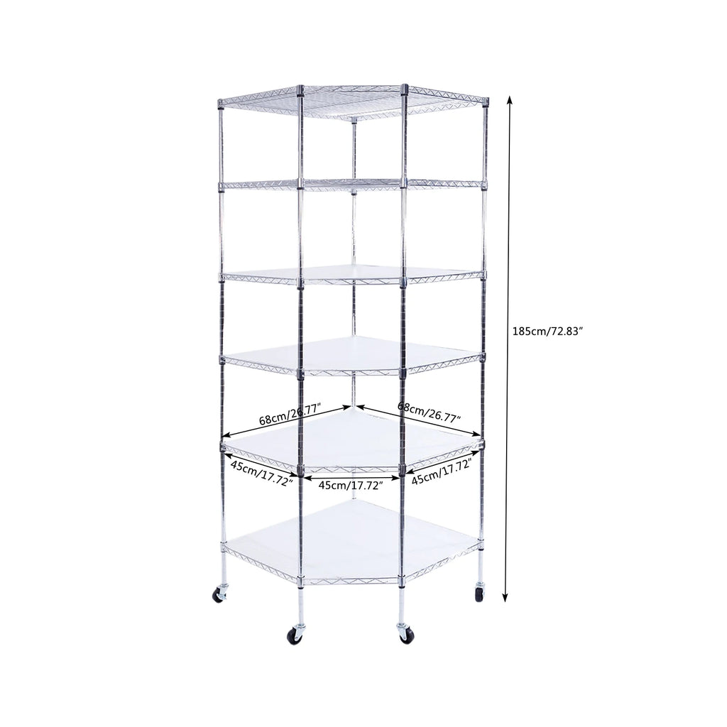 6-Layer Chrome-Plated Polygonal Corner Shelf
