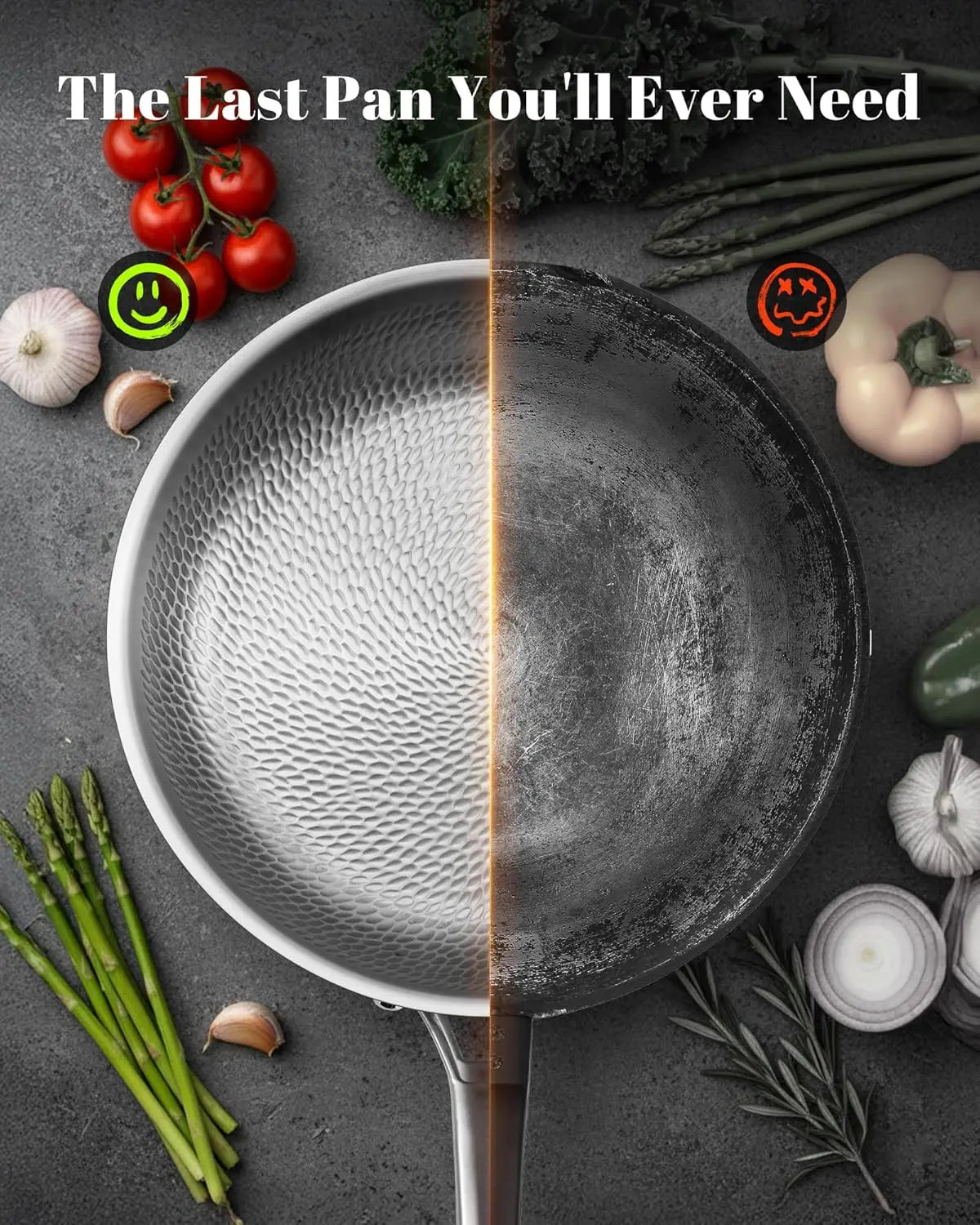 Pan, 12" Pure Titanium Hammered Pro