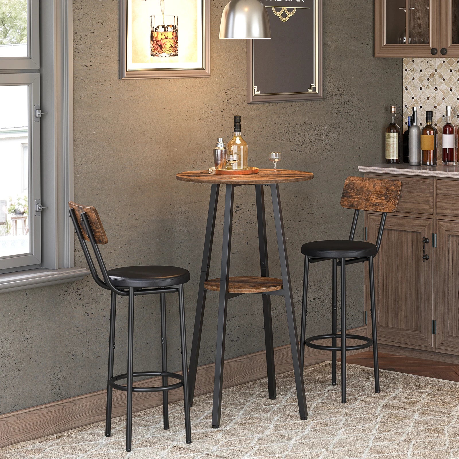 2-Tier Bistro Table w/ Storage 37.4"