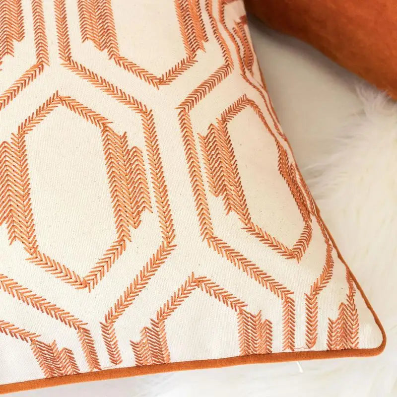 Geometric Embroidered Cotton