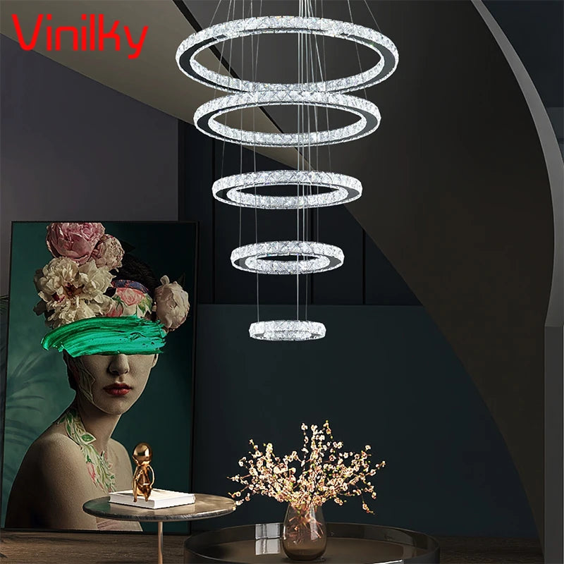 Modern Gold & Crystal Chandelier