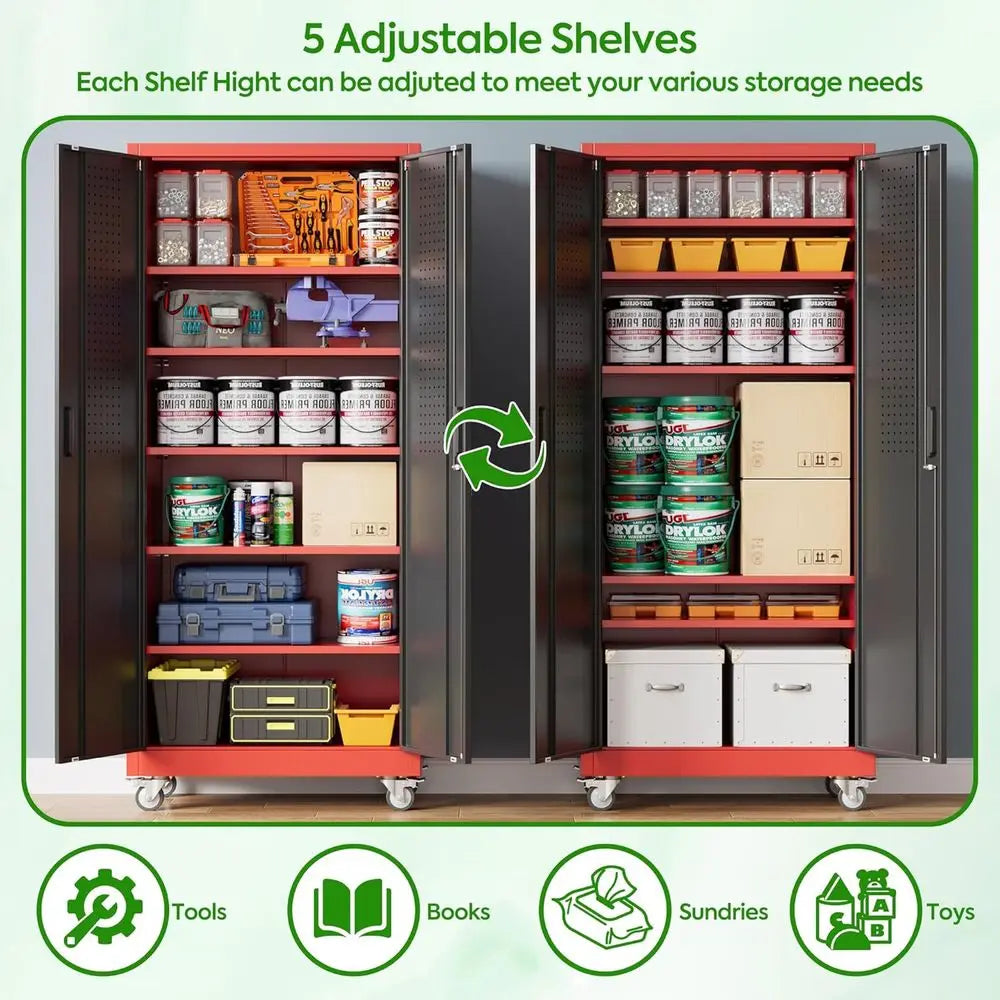 71 Tall Lockable Metal Storage Cabinet