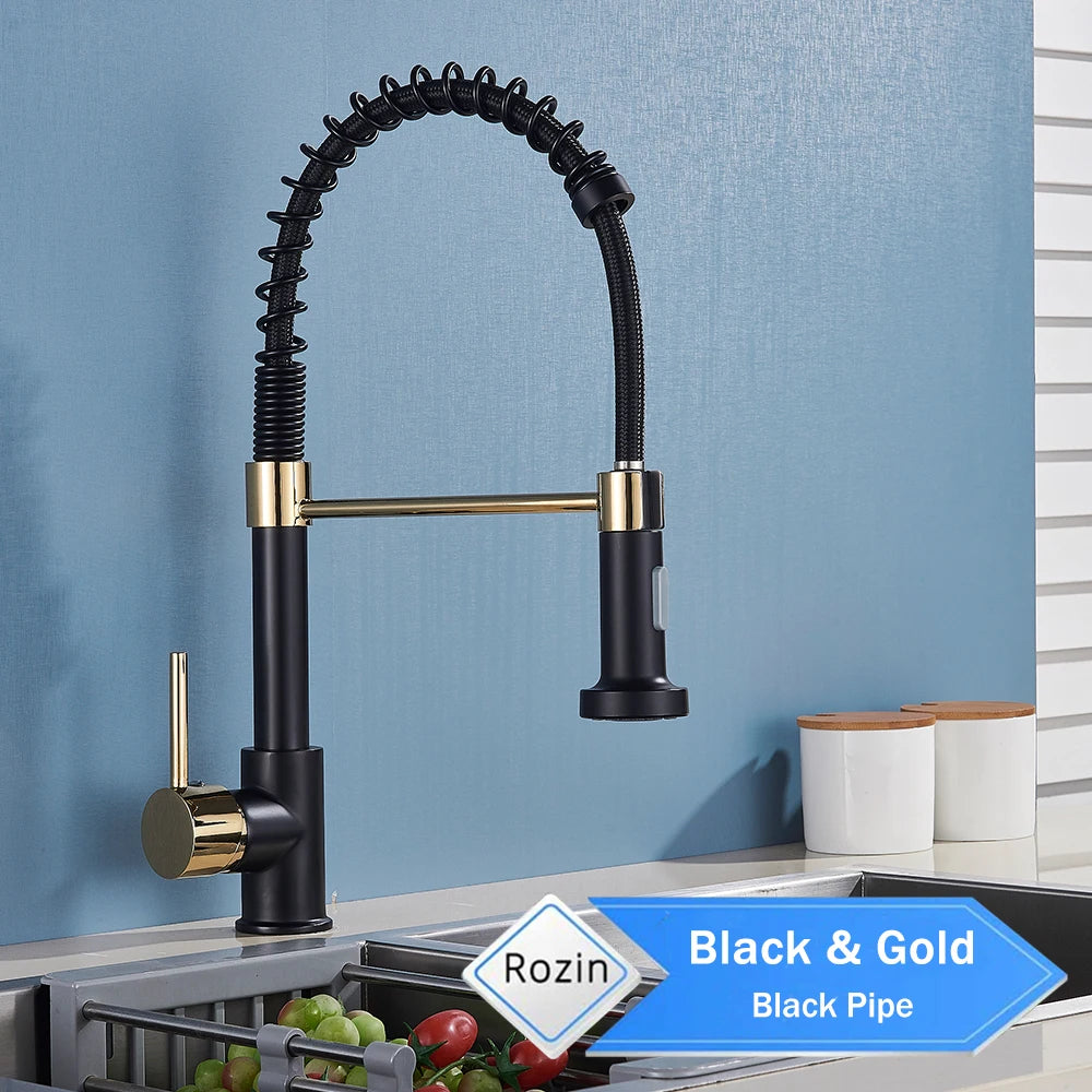 Matte Black Deck Mounted Mixer 360 Rotation