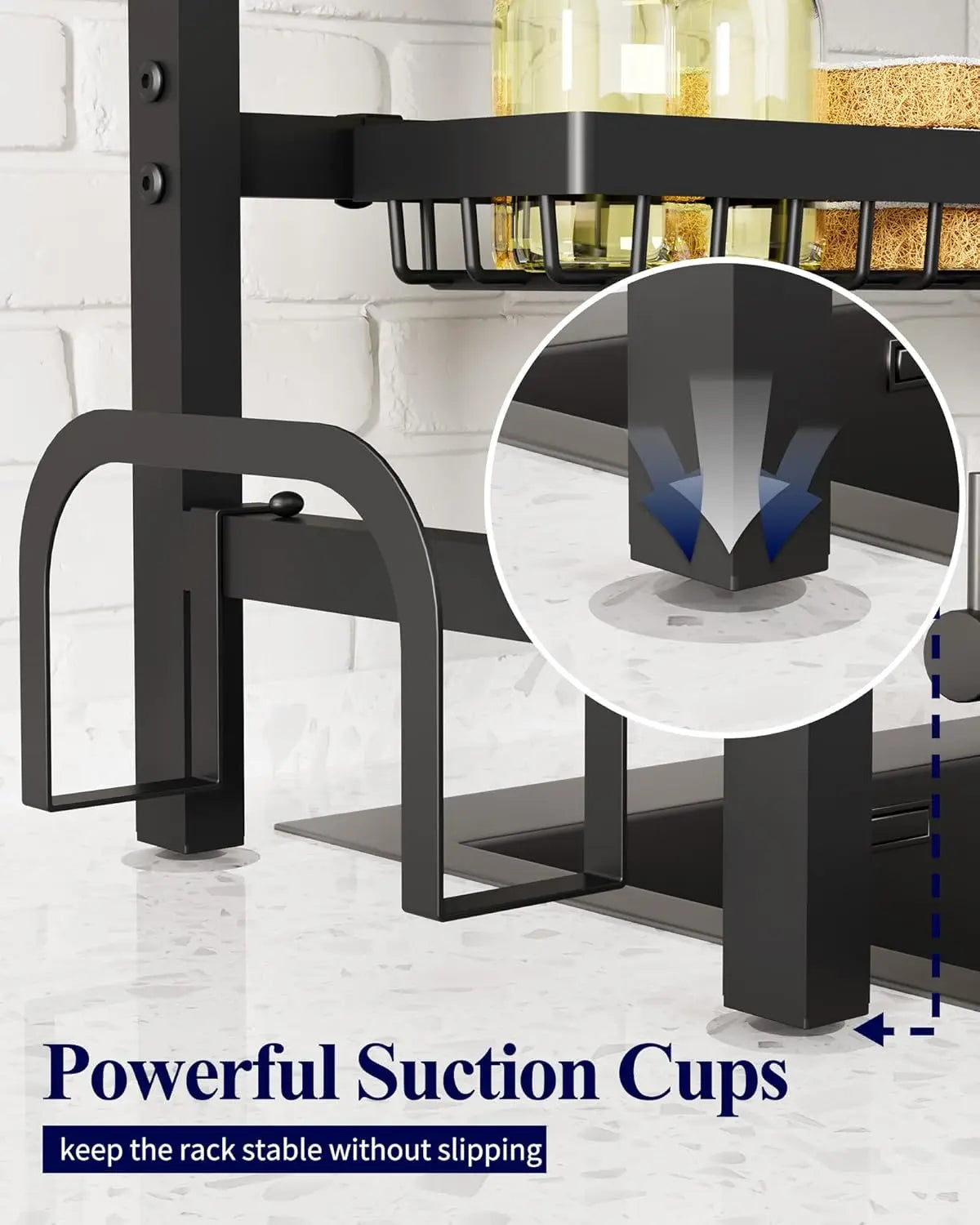 Adjustable Over-Sink Dish Rack with 3 Tiers