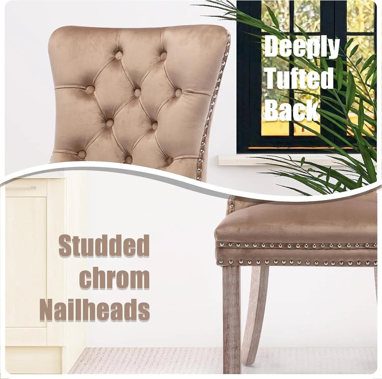 6 Velvet Modern Tufted Upholstered
