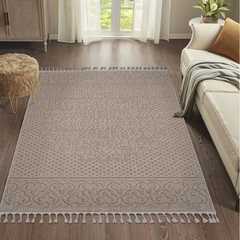 8x10 Beige Medallion Indoor/Outdoor