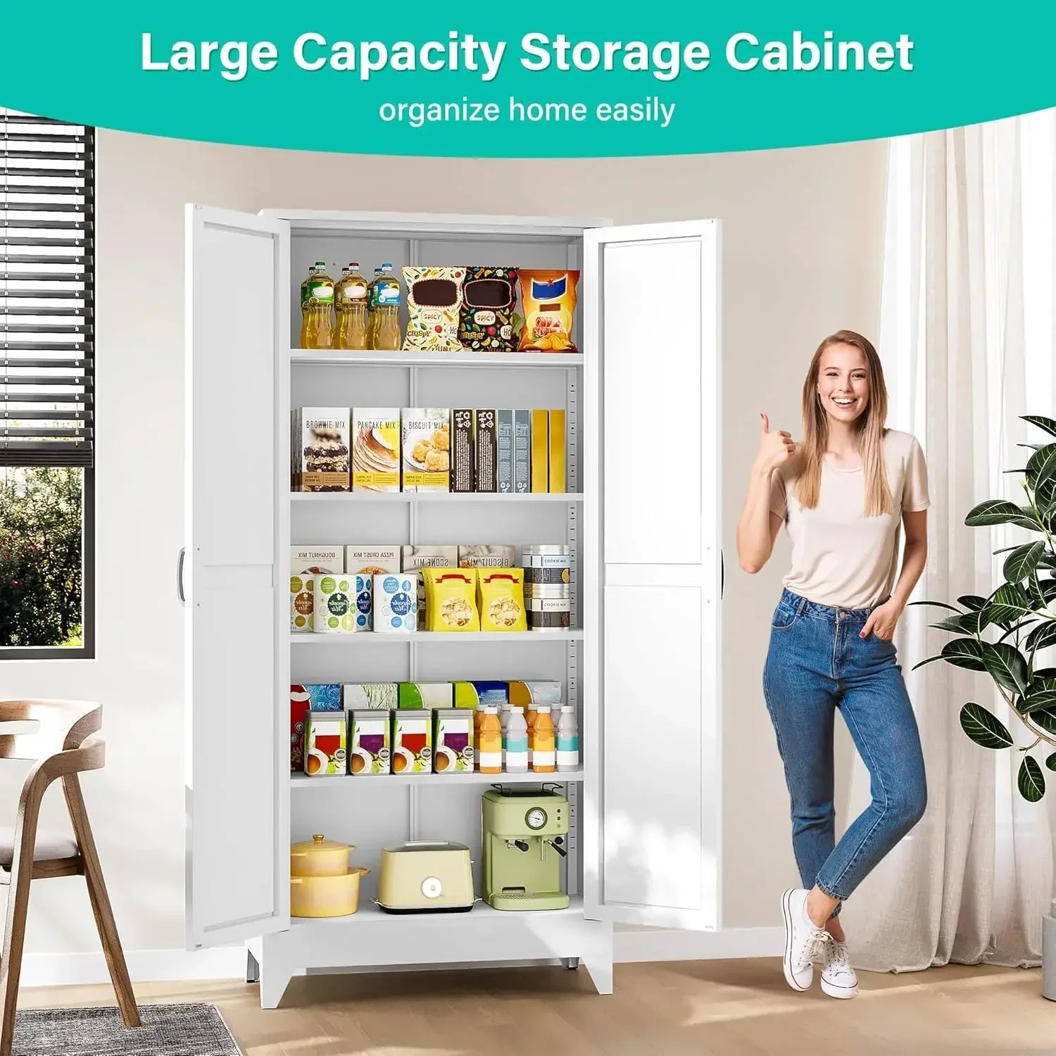 75" Tall Pantry Cabinet, Farmhouse Kitchen